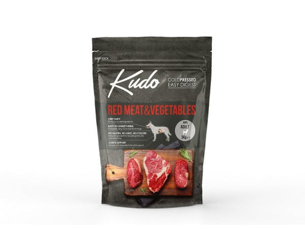 Kudo Adult Mini - Hrana uscata, presata la rece - Carne rosie si Legume - 3kg