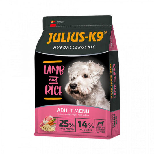 Julius K9 Adult - Hrana uscata premium, hipoalergenica - Miel si Orez - 3kg