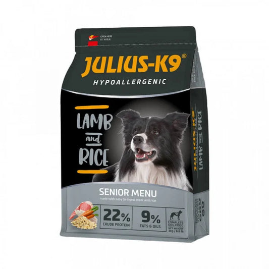 Julius K9 Senior - Hrana uscata premium, hipoalergenica - Miel si Orez -3kg