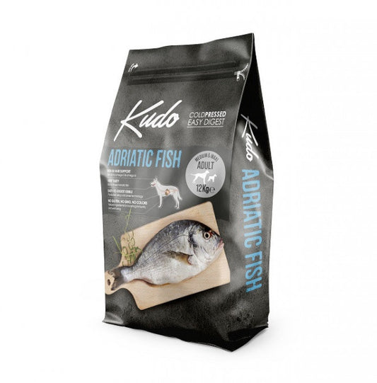 Kudo Adult Mediu-Maxi - Hrana uscata, presata la rece - Peste - 12kg
