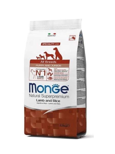 MONGE D SPREM AB -PUPPY LAMB&RICE 2,5KG