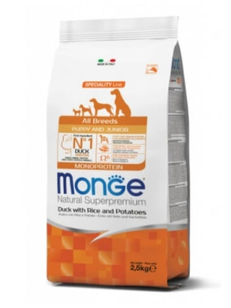 MONGE D SPREM AB -PUPPY DUCK, RICE&POTATOES 2,5KG