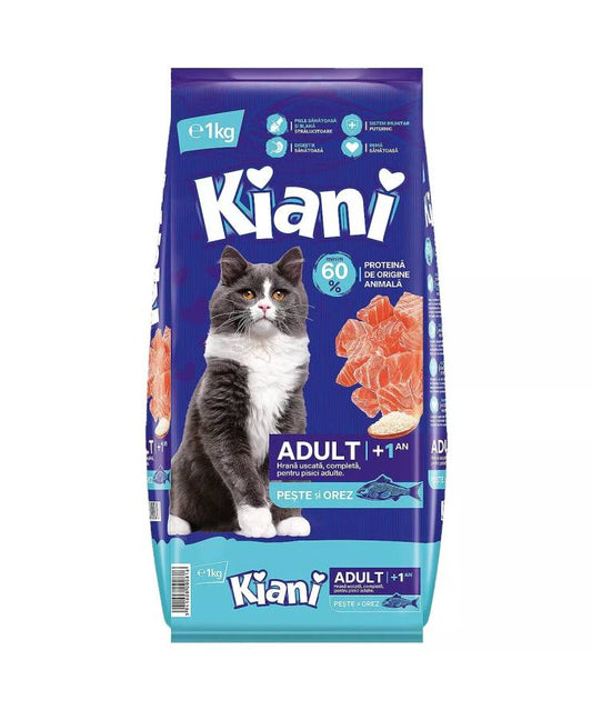 KIANI Hrana Uscata Pisici Peste si Orez 1kg