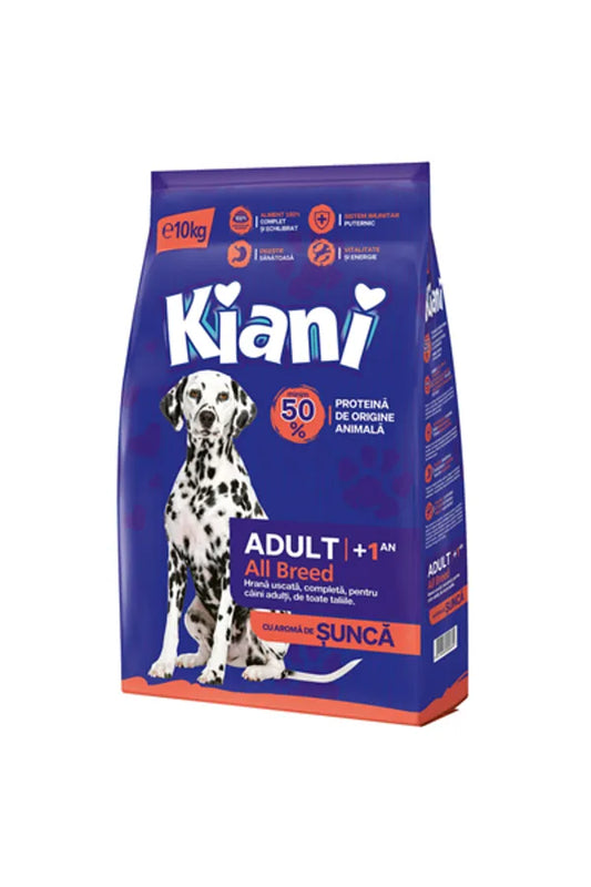 Hrana uscata pentru caini Kiani 10 kg cu aroma de sunca